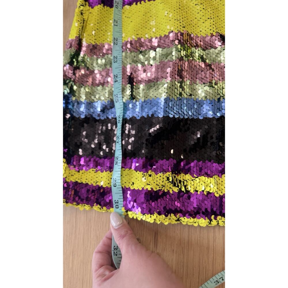 NWT Club London Neon Striped Sequins High Neck Long Sleeved Dress Size US 2 2454 - Picture 8 of 8